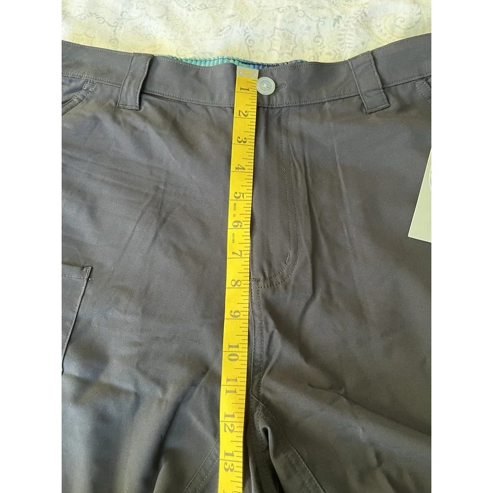 Mossy Oak Men's Fishing Stretch Cargo Shorts Size‎ L Black Pockets Elastic Waist